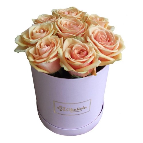 Flower Box (Średni) - Herbaciane róże w pudełku